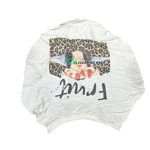 100% Chiffons d'essuyage industriels recyclés coupés et réutilisés nettoyant 25 Kg Chiffons d'essuyage de t-shirt en coton blanc Déchets textiles industriels - Product Image 1