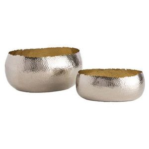 Ensemble de 3 pots à bougies en métal martelé argenté brillant Décoration de table de Noël unique pour la maison et le mariage - Product Image 5