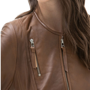 Chaqueta con Cierre de Cremallera, Ropa Casual, Chaqueta de Cuero para Mujer, Ropa de Calle, Cómoda, Transpirable, Chaquetas de Cuero Casuales para Mujer - Product Image 6