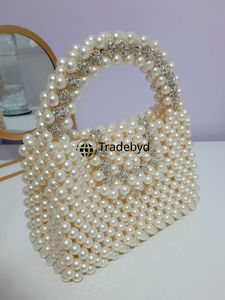 Chaînes de pochette en perles faites à la main, sangles amovibles, étanches, luxe, mode, qualité supérieure, fermeture magnétique, sac à main pour femmes, mariage - Product Image 3