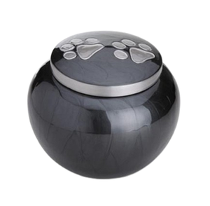 Urna Funeraria de Metal Premium Odyssey, Diseño Moderno con Patrón de Huella Negra, Recuerdo Elegante para Servicios Funerarios de Mascotas, Oculta las Cenizas con Estilo - Product Image 6