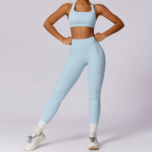 Woman Fitness Conjuntos Custom Short <b>Plus</b> <b>Size</b> New Women Two <b>Piece</b> <b>2</b> <b>Pant</b> Sport Cheap Legging Womens Logo High Yoga <b>Set</b> - Product Image 3