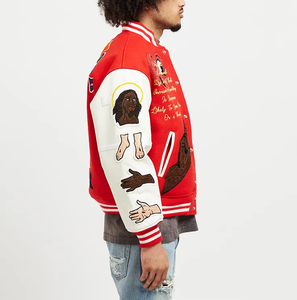 Logo personnalisé Baseball Letterman Varsity vestes avec col montant et Logo avant-Vêtements personnalisés en gros - Product Image 2