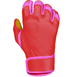 Cómodos guantes de bateo de béisbol de cuero puño corto logotipo personalizado uso profesional duradero transpirable impermeable derecha-izquierda - Product Image 5