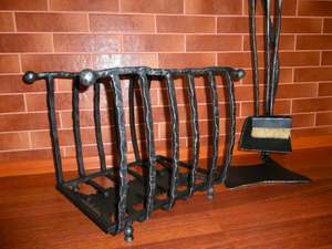 Porte-bûches en métal enduit de poudre noire personnalisable Support de bois de chauffage extérieur pour accessoires de jardin en fer et acier - Product Image 4