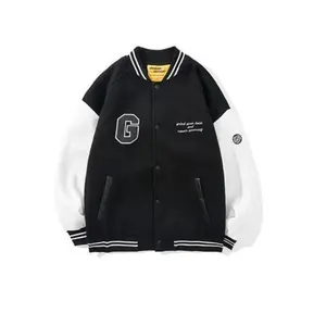 Vestes universitaires pour les écoles, les clubs, les équipes, veste universitaire tendance avec poignets côtelés, veste universitaire bicolore, vêtements d'extérieur - Product Image 6