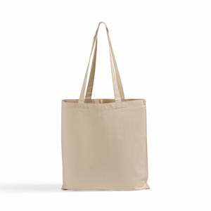 Easy-Carry Medium Cotton Tote <b>Bag</b> with <b>Long</b> Handle Eco-Friendly and Recyclable for Foods Advertising Gifts - Product Image 1