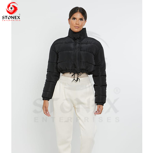 Nueva chaqueta acolchada de invierno OEM personalizada, chaquetas acolchadas cálidas de manga larga moradas para mujer - Product Image 5