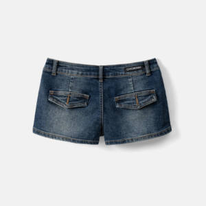 Shorts en denim pour femmes, tendance, respirants, lavage enzymatique, 98% coton, 2% élasthanne, coupe droite, ODM/OEM, MOQ 100 - Product Image 4