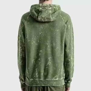 Vente en gros Sweat à capuche imprimé délavé à l'acide Vintage 100% coton Streetwear surdimensionné sans ficelle avec fermeture éclair pour hommes pour l'hiver - Product Image 2