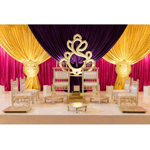 Ensemble de chaises de mandap en bois sculpté à la main, style vintage, pour mariage gujarati, exportations DST USA, légères, taille personnalisée, prix d'usine, vente aux États-Unis - Product Image 1