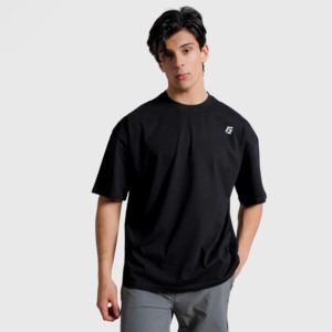 T-shirt de fitness suisse Legend (noir) en jersey léger 200 grammes avec impression sérigraphiée compressée pour l'entraînement en salle de sport - Product Image 2