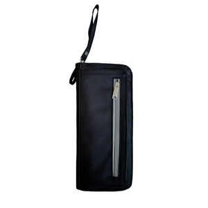 Estuche de cuero con cremallera para tijeras, 12 bolsillos, herramientas de salón de belleza, peines, soporte para cortapelos, funda con cremallera, logotipo personalizado - Product Image 2