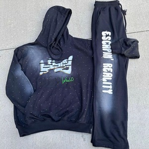 Conjuntos Deportivos Personalizados de Alta Calidad, Sudaderas con Capucha Unisex de Tela Gruesa con Diseño de Araña, Pantalones Deportivos Anchos, Conjuntos Deportivos con Apliques Bordados para Hombre - Product Image 6