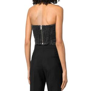 Top Selling Breathable Eco Friendly <b>Cheap</b> Priced Customized Design Women's Adult Size Denim Top For Women - Product Image 3