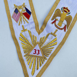 Colliers maçonniques vintage en gros, écologiques, en fil de bullion, broderie à la main, haute qualité, nouveau design, personnalisés - Product Image 4