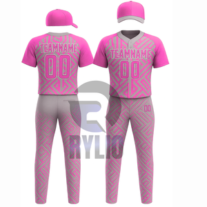 Venta al por mayor uniforme de softbol diseño personalizado ropa de equipo Jersey pantalones conjunto completo impresión por sublimación OEM ODM suministro directo de fábrica - Product Image 2