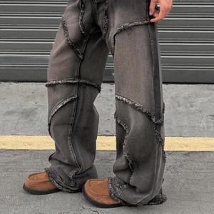 ผลิตขายส่งกางเกงยีนส์เดนิมทรงขาบานผู้ชายแบบสั่งทำ ดีไซน์ใหม่ กางเกงสีดำ แฟชั่นสตรีทแวร์ - Product Image 4