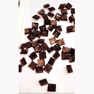 สร้อยคอบุษราคัมสีควันธรรมชาติ570ชิ้นเครื่องประดับคริสตัลสีน้ำตาล10x10มม. 1085cts เหลี่ยมหลวมทำจากควอตซ์ - Product Image 2