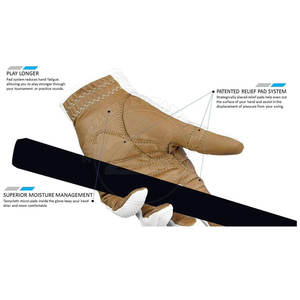 Gants de golf en cuir de sécurité sportive, protection UV, ajustables, écologiques, séchage rapide, respirants, légers, en stock - Product Image 3