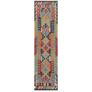 Alfombra Kilim de Maimana, Afganistán, 294 x 78 cm - Product Image 1