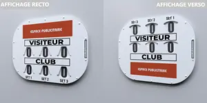 Manual Scoreboard Cliptec Double Sided 80 X 60 Cm For Tennis Padel Handball Unperishable For All Weather Outdoor Or Indoor