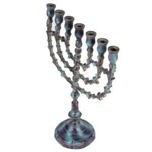 High Quality Decorative Metal Antique Menorah Candelabra Decorative <b>Holder</b> Pure Metal Antique Menorah - Product Image 4