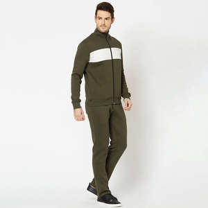 Chándal de gimnasio de dos piezas con diseño personalizado para hombre, conjunto de ropa deportiva con cremallera para entrenamiento físico o correr - Product Image 6