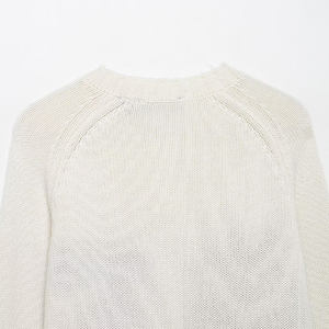 Wholesale 100% Cotton V-Neck Sweater <b>for</b> <b>Women</b> Winter Customized Color & Size Breathable Logo Position Front - Product Image 5