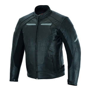 Blouson en cuir pour moto avec des matériaux de qualité supérieure, coutures solides, doublure confortable, ajustement réglable pour la conduite quotidienne - Product Image 2