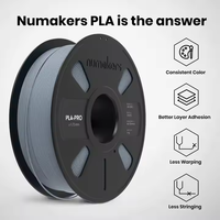 Numakers Meilleure qualité 1kg PLA Pro Simply Silver 1.75mm Filament d'impression 3D Tiges en plastique pour des impressions lisses, durables et précises
