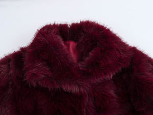 Abrigo de Invierno Personalizado para Mujer, Abrigo Largo de Piel Sintética de Lana, Abrigo de Invierno con Cuello de Piel Sintética para Mujer - Product Image 3