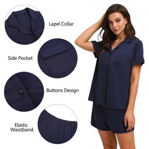 Diseño de logotipo personalizado económico Durable usando pijama conjunto mujeres ropa de dormir de algodón puro - Product Image 3