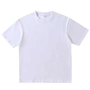 Haute qualité 180gsm 100% coton impression logo personnalisé tricoté col rond manches courtes surdimensionné plaine blanc t-shirt pour hommes - Product Image 4