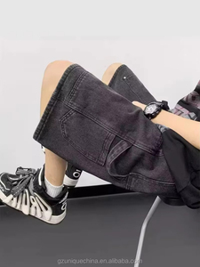 2025 ropa de calle viral a medida para hombre, pantalones cortos de carpintero, pantalones cortos holgados de moda para hombre, pantalones cortos de mezclilla de carpintero - Product Image 3