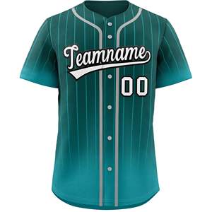 Camiseta de béisbol para hombre, personalizable, nombre del equipo, cuello en V, botones, manga corta, tela transpirable, absorbe la humedad - Product Image 3