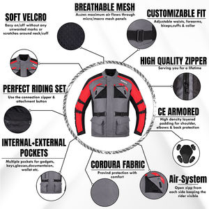 Veste de moto en Cordura imperméable et coupe-vent, col montant, taille plus, pour l'hiver, sur mesure, OEM 2025, course de motards - Product Image 3