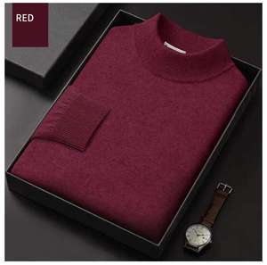 Suéter de Cuello Alto Personalizado para Hombre, Suéter de Punto Liso, Suéter de Cachemira de Invierno, Suéter de Lana de Cachemira para Hombre - Product Image 4