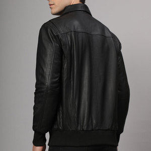 แจ็คเก็ตหนังผู้ชายสีดำ แขนยาว ปกพับ ทรงวาร์ซิตี้ สไตล์ลำลอง เท่ห์ๆ สำหรับผู้ชาย - Product Image 3