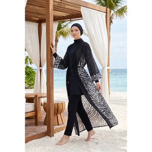 Pareo de Chifón con Estampado de Cebra y Cintura Ajustable para Cubrir el Traje de Baño - Product Image 1