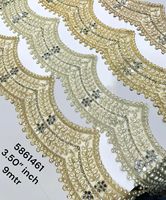 Dentelle brodée de paillettes sur mesure avec motif floral vintage, écologique, 100% coton pour chaussures et sacs
