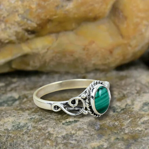Bague en argent sterling 925 Malachite faite à la main bijoux pour femmes de haute qualité pour anniversaire de mariage cadeau parfait pour Christian Her - Product Image 2