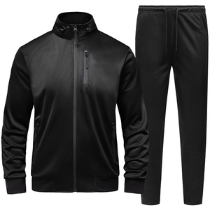 Conjunto de chándal atlético para hombre, chaqueta con cremallera y joggers, ropa deportiva de dos piezas, traje de entrenamiento de gimnasio, diseño de logotipo personalizado - Product Image 3