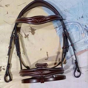 Bride durable en cuir de cheval avec demi-muserolle pour l'entraînement équestre et le confort d'équitation - Product Image 3