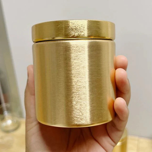 Portavelas redondo de latón único personalizado, linterna de Metal elegante para cera de soja para bares, contenedor de velas de tarro de vidrio Diwali a granel - Product Image 5