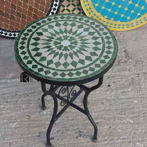 Table d'appoint en mosaïque éblouissante: Art irisé-Table basse bleue-Table d'appoint-Décor de salon-Cadeau - Product Image 1