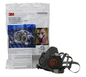 Respirador de media cara reutilizable 3M 6300, material TPE, ligero y cómodo, fabricado en EE. UU., capas personalizables que ayudan a filtrar - Product Image 1