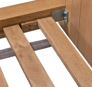 Cadre de lit en teck massif, finition naturelle minimaliste, lit plateforme pliable avec rangement pour la maison, l'hôtel, la villa - Product Image 6