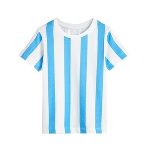 Ropa para niños al por mayor, ropa personalizada de verano informal de algodón para niños pequeños, camiseta a rayas - Product Image 2