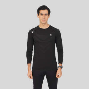 Camiseta Negra de Manga Larga para Gimnasia y Running - Product Image 1
